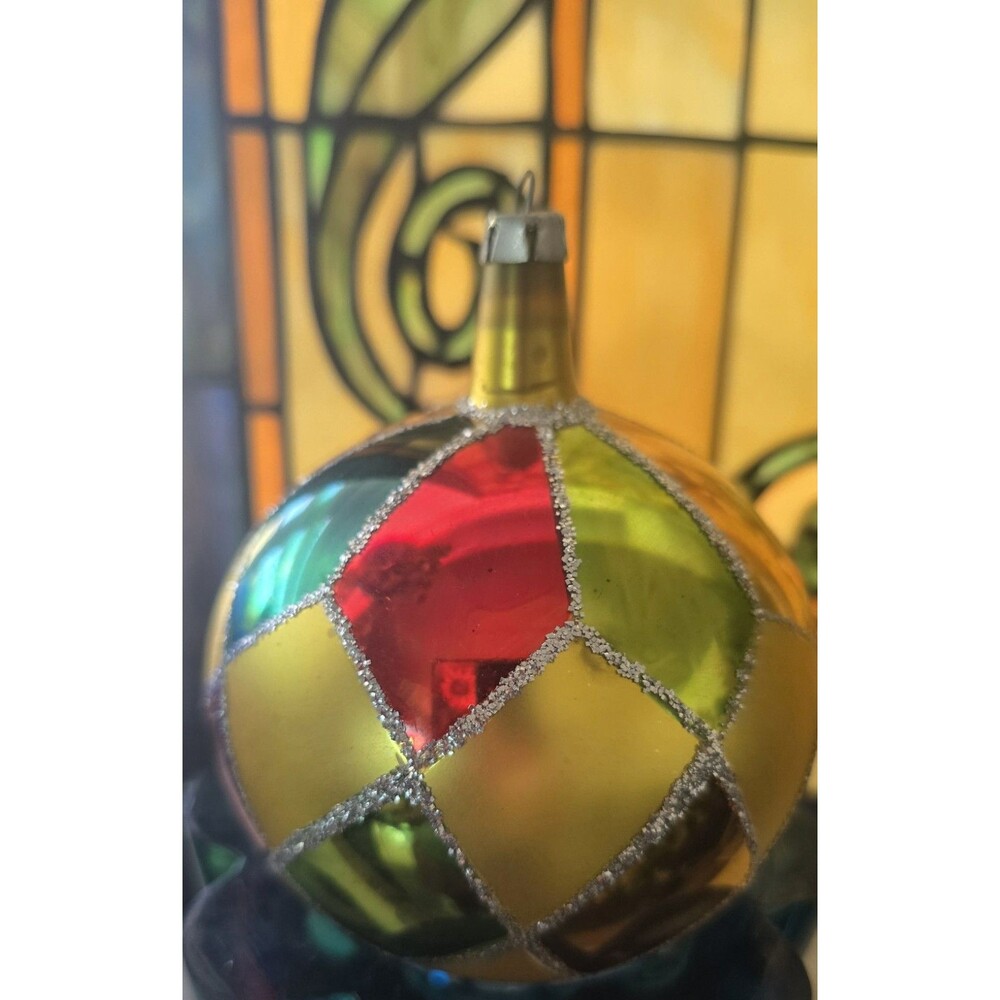 2 MCM Long Neck Hand Blown Multicolored Christmas Ornament Ornaments Lg & Sm - Picture 4 of 8